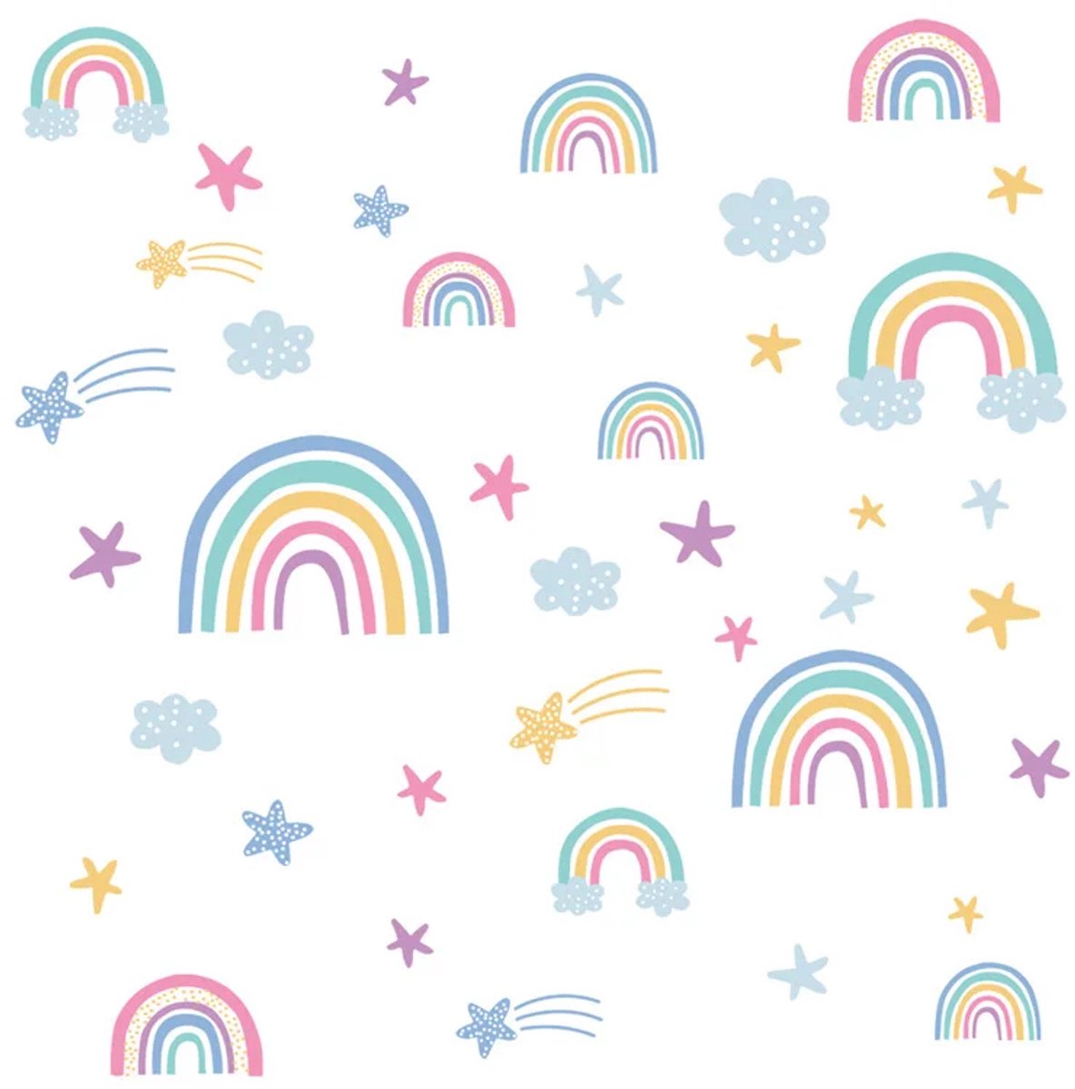 Glow in the dark muurstickers - Regenboog muursticker - Glow in the dark - Kinderkamer stickers - Muursticker - Regenboog - Kinderkamer decoratie - CHPN