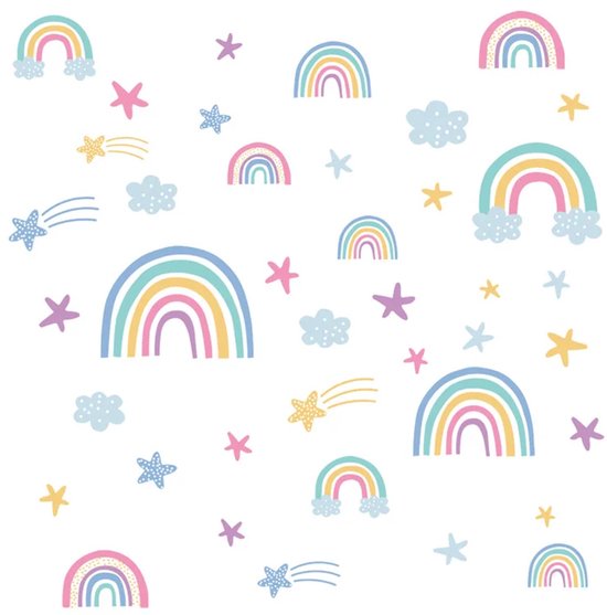 Glow in the dark muurstickers - Regenboog muursticker - Glow in the dark - Kinderkamer stickers - Muursticker - Regenboog - Kinderkamer decoratie - CHPN