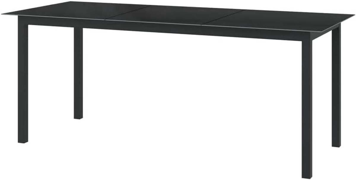 Balkontafel - Terrastafel Tuinstafel - Buiten Eten - Aluminium Frame - 190 x 90 x 74 cm - Zwart