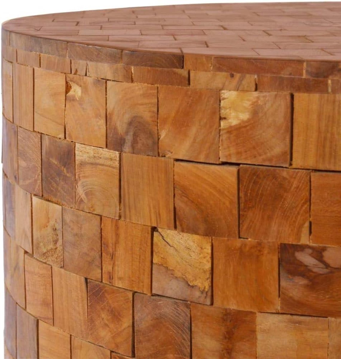 Teakhouten Tafel - Bijzettafel Salontafel - Woonkamer Inrichting - Massief Hardhout - 60 x 60 x 35 cm - Bruin