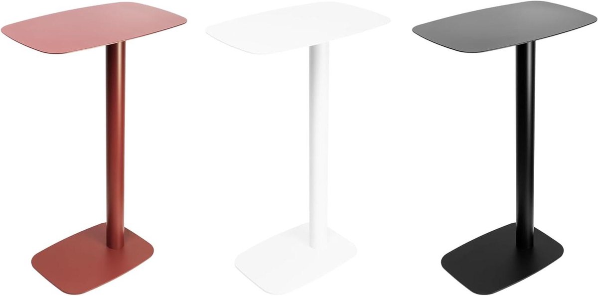 Bijzettafel C-vorm - Laptoptafel bank - Comfortabel wonen - Stevig metaal - 30 x 42 x 66 cm - Rood