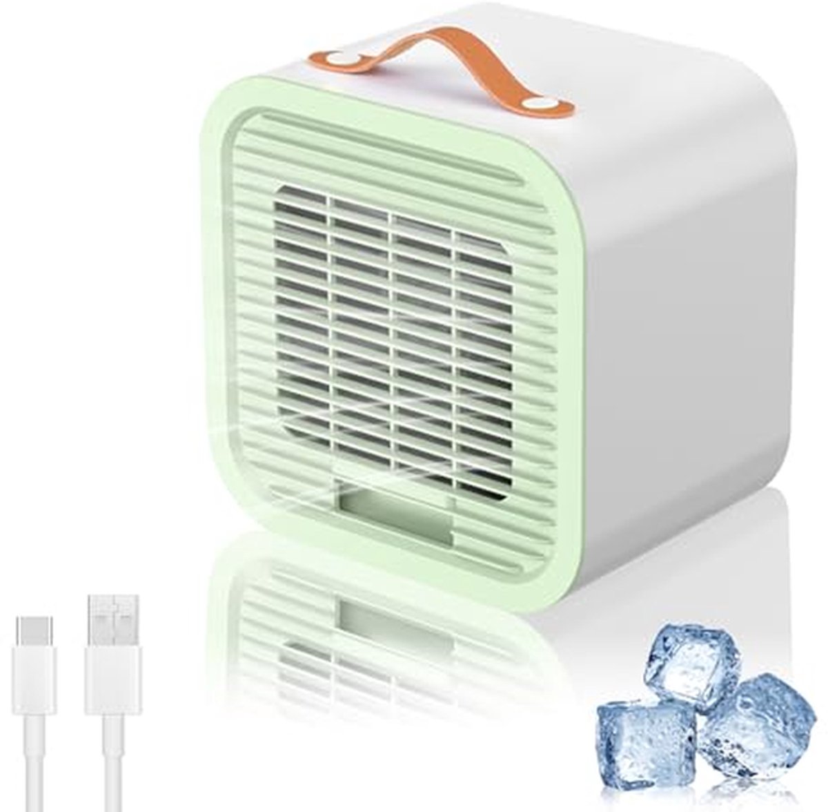 Mobiele Airco - Mini Ventilator - Persoonlijke Koeling - Zonder Afvoerslang - 10 x 6 x 8 cm - Groen