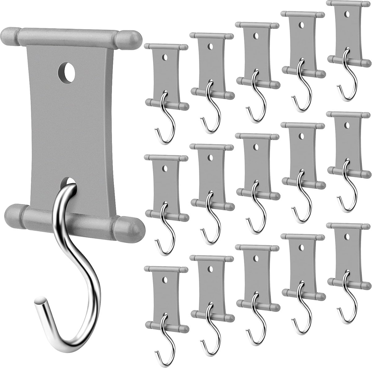 Luifelclip - 16-delige RV dubbelsleuf haak robuuste bevestigingsbeugel voor camper lampen kleding en luifelaccessoires