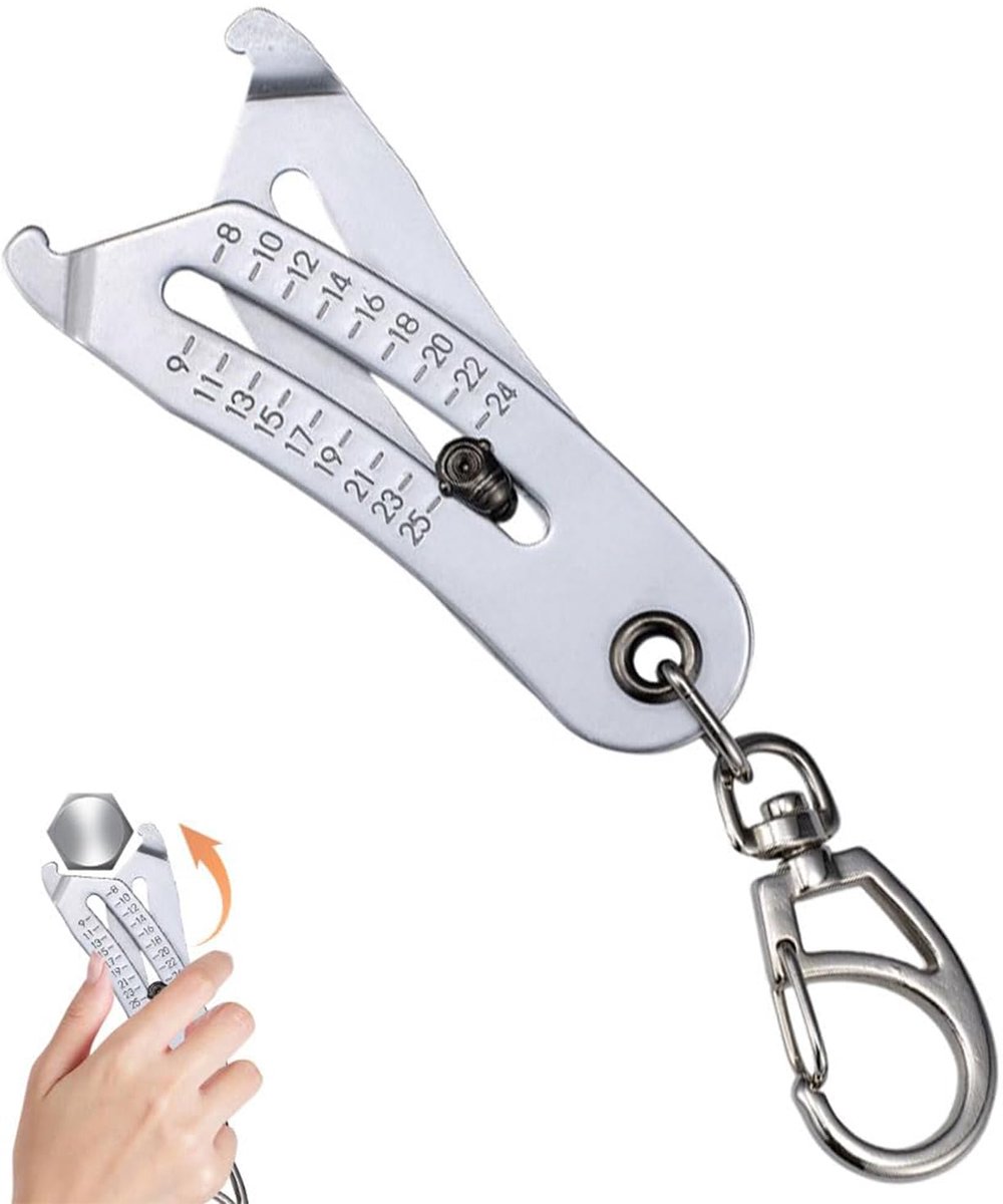 Draadmaat sleutelhanger - precisie meetgereedschap voor snelle en nauwkeurige controle van bout en schroefdraad afmetingen