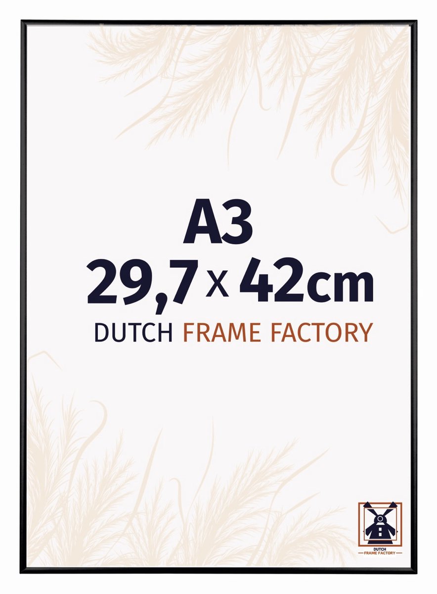 Dutch Frame Factory Fotolijst A3 29,7x42 cm - Aluminium - Zwart Hoogglans - Kampen