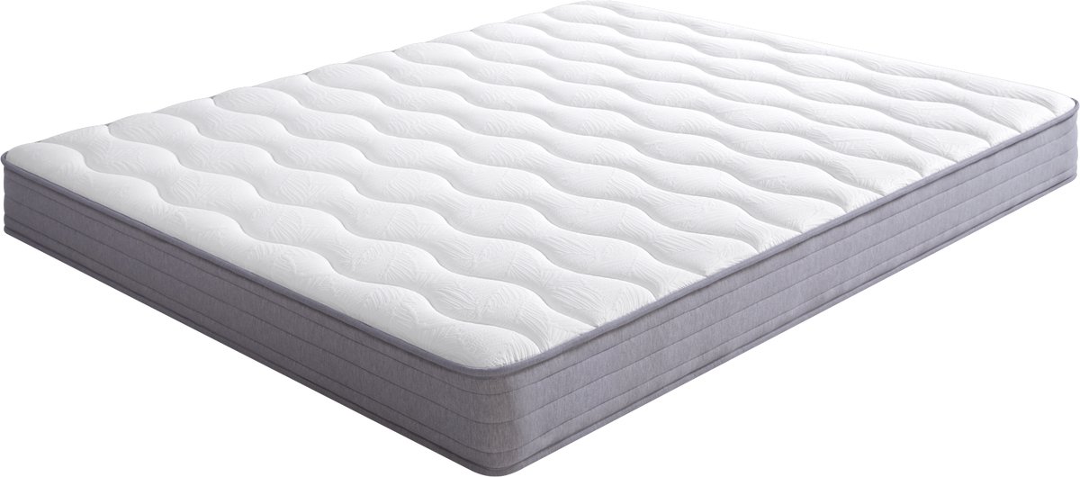 Wishdor - Federkernmatras - Ergonomisch - Lendensteun - H3 - Gerold - Tweepersoons - Stoffen afwerking - Wit - 160 x 200 cm