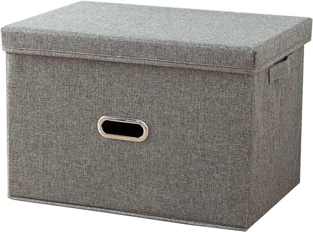 Vouwbare Opbergdozen met Grote Capaciteit voor Kleding, Speelgoed en Boeken in Grijs (44 x 29 x 30 cm)