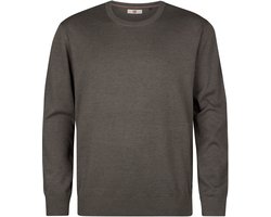 Petrol Industries - Heren Plus Size Fijngebreide trui met ronde hals ironbend - Groen - Maat 4XL