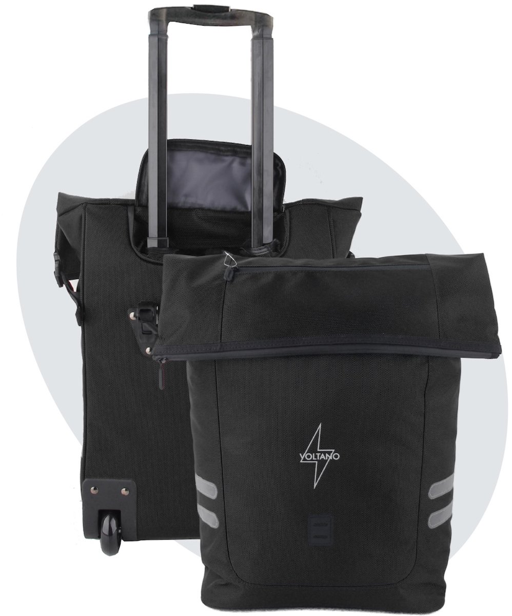 Voltano Fietstrolley Tas Zwart - Fietstas en Trolley in 1