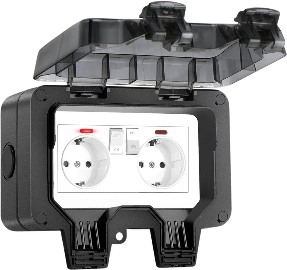 CLGP® Buitenstopcontact - Buitenstopcontacten Waterdicht - Tuincontactdoos - Zwart