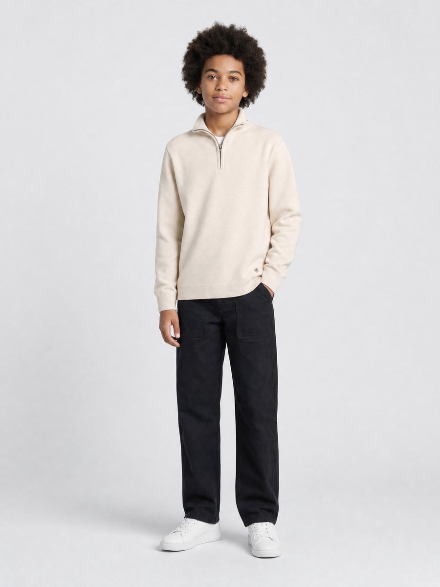 Petrol Industries - Jongens Lenox Loose Fit corduroy broek forgepoint - Zwart - Maat 140