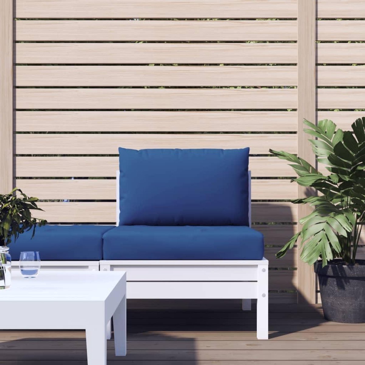 Palletkussens Set - Europallet Kussens - Buiten Zitten - Waterafstotend Oxford Stof - 60x60x8 cm - Blauw