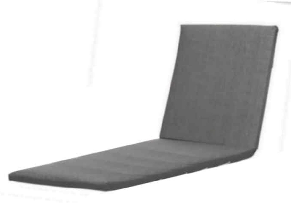 Lounger Kussen - Tuinkussen Ligbed - Buiten Ontspannen - 100% Katoen - 200x60x4cm - Antraciet