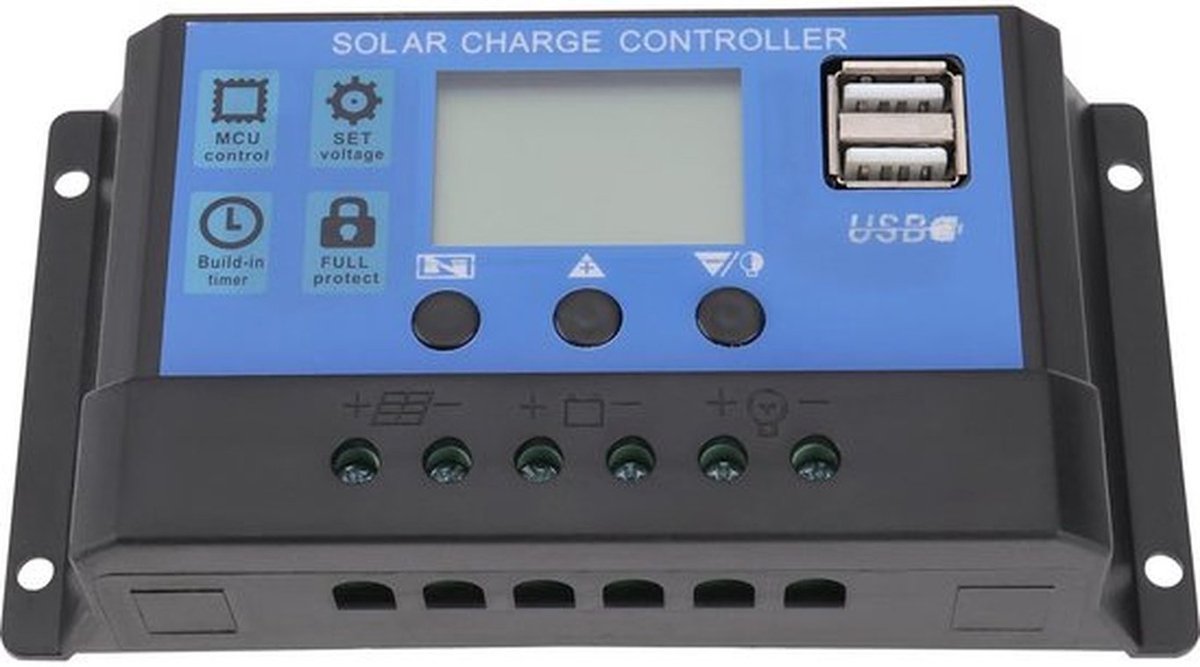 1Pc 30A Zonnepaneel Batterij Laadregelaar 12 V/24 V Lcd scherm Dual Usb-poort Intelligente Regulator Geschikt voor Thuis Industrie Business Etc