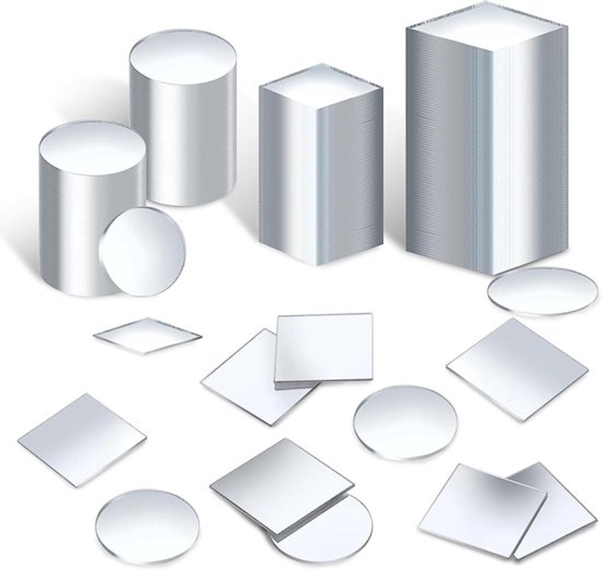 Set van 150 afneembare ronde acrylspiegels van 25 cm, zelfklevend en compact voor eenvoudige bevestiging en veelzijdig gebruik in huis of kantoor