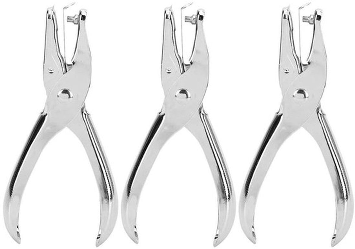 Premium roestvrijstalen perforator 3mm: 3 stuks handtang met één gat voor papieren ponstang - Ambachtelijk handgereedschap voor wenskaarten, plakboeken en notebooks
