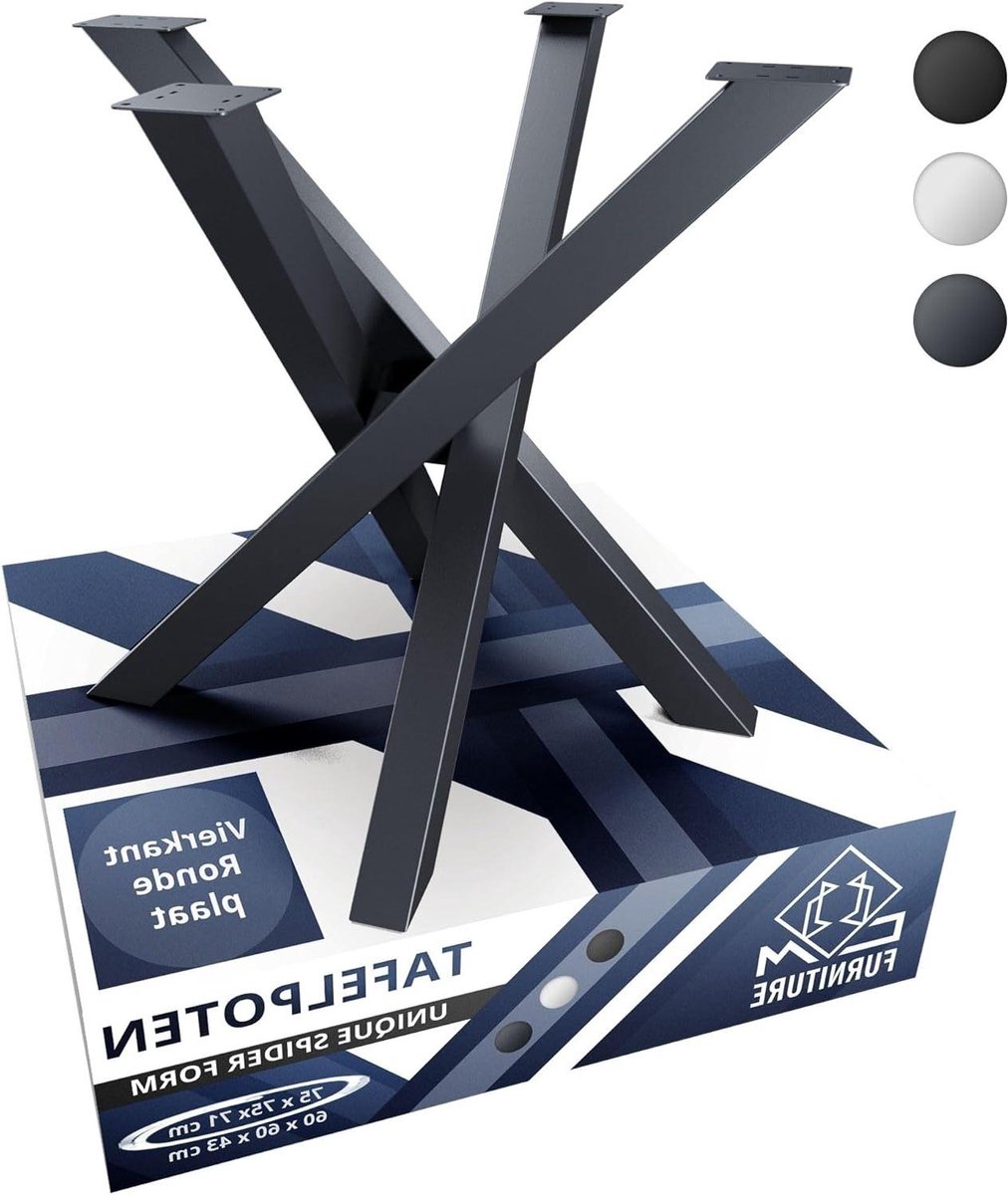 Tafelonderstel Spider - Tafelpoten Metaal - DIY Tafel Maken - Uniek Spider Design - H71xB75xL75 cm - Antraciet