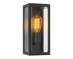 Luminize Luminize® Buitenlamp met Schemersensor - Wandlamp met Dag en Nacht Sensor- 14 × 11 × 25cm - E27 Fitting - met Glas - Zwart