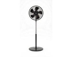 Statiefventilator - Tafelventilator - 25cm - 70W - 3 Snelheden - Oscillatiefunctie - Kantelbaar - Zwart