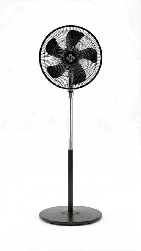 2 x Ventilateur sur pied - 2 x Ventilateur de table - 45 cm - 70W - 3 Vitesses - Fonction d'oscillation - Inclinable - Noir