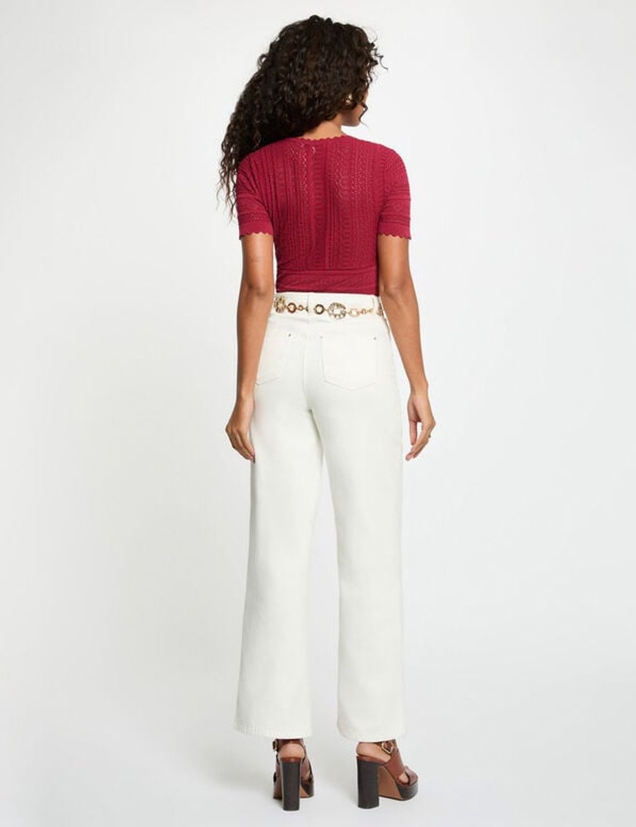 Morgan - Short-sleeve lace top 262-Mcho Bordeaux - Maat : L