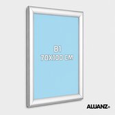 ALUANZ Kliklijst Zilver B1 Aluminium - Wissellijst - Posterlijst - Fotolijst - Inclusief Beschermfolie