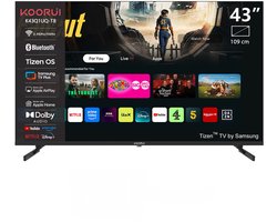 Koorui Tizen by Samsung Smart TV - QLED Ultra HD 4K - 43 inch/109 cm - Voice Controle - Streaming apps – AirPlay – Hotelmodus - HDMI x3, USB x2, CI+ - Tripple Tuner DVB-T/T2/S/S2/C - Frameless Design - Geassembleerd in Nederland - K43Q1UQ-T8
