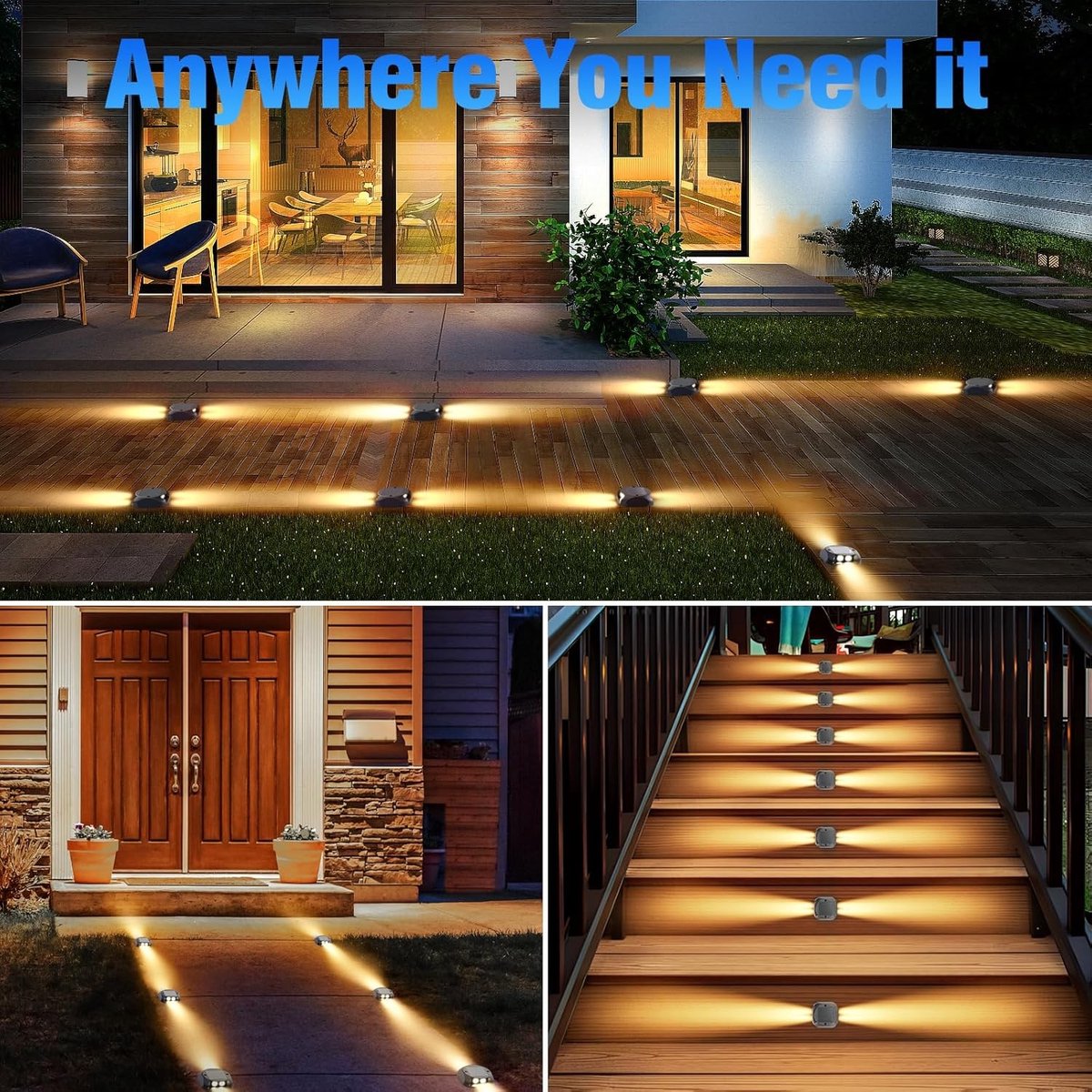 Solar Vloerlampen - Warm Wit - IP65 Waterdicht - Drukbestendig Tot 3 Ton - Voor Buitenverlichting