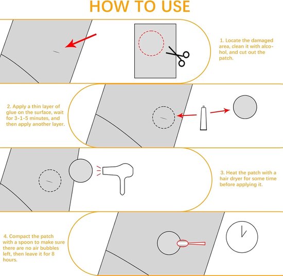 Reparatieset voor Rubberboten - Inclusief Plakset - Eenvoudig Zelf Te Gebruiken - Geschikt voor Diverse Rubberboten — afbeelding 4