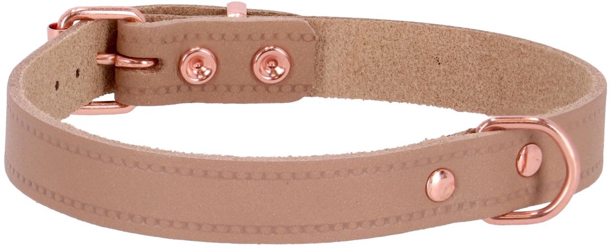 Adori Halsband Vintage Leder Rose&Beige - Halsband - 45x1.8 cm