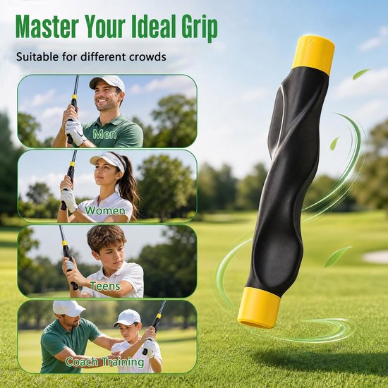 Golf Grip Trainingshulpmiddel - 2 stuks - Correctie Greep Trainer - voor Juiste Golfstick Greep - zwart - geel van GOLF — afbeelding 4