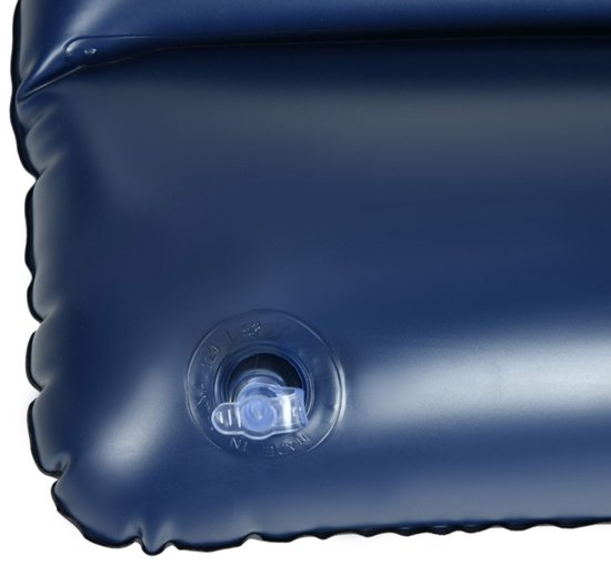 Luchtbed 203x152 cm - Dubbele Luchtmatras met Handpomp - 2 Hoofdkussens - Zonder matras - Blauw — afbeelding 2