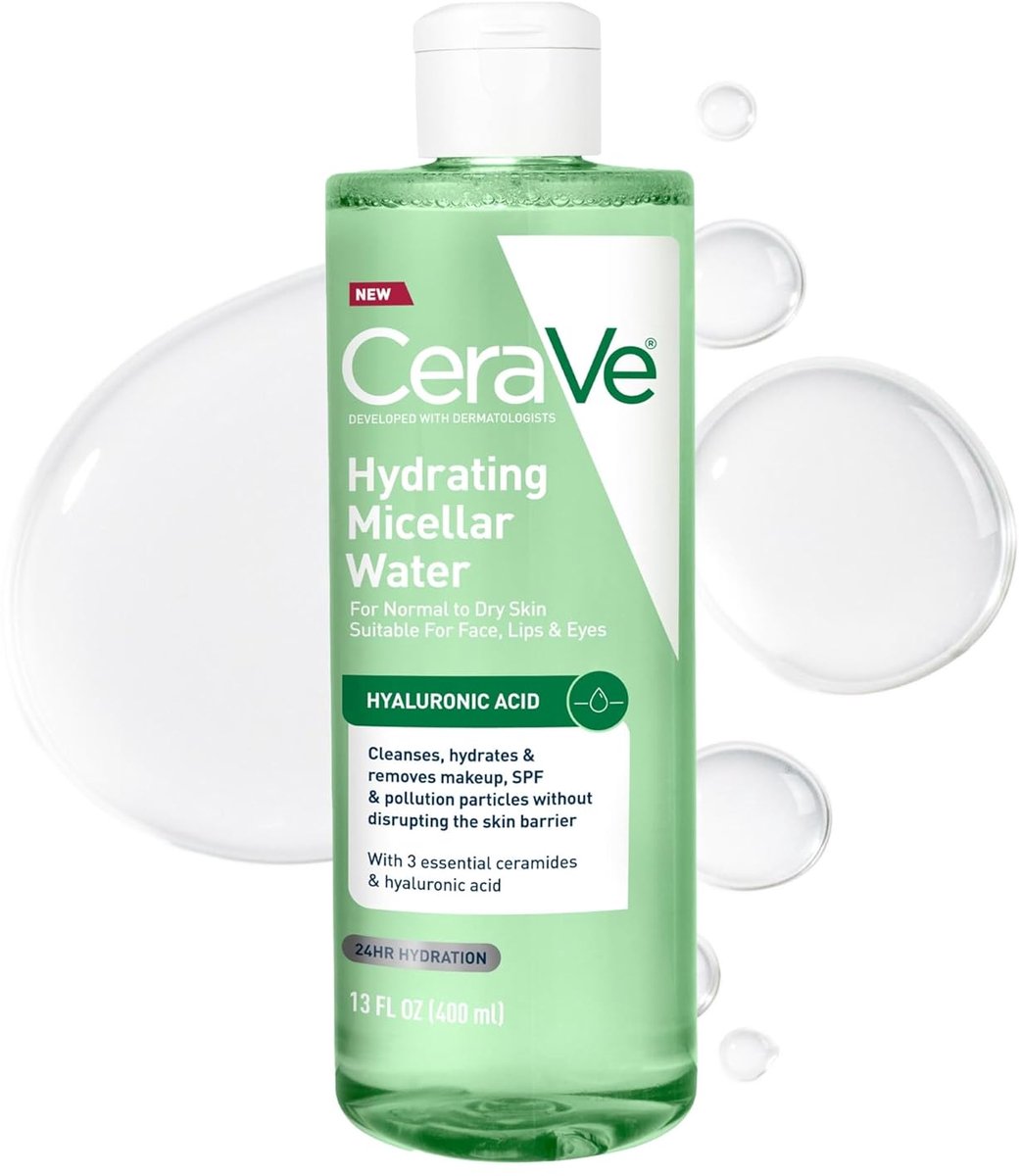 CeraVe Hydrating Micellar Water – Gezichtsreiniger & Make-up Remover – Met Hyaluronzuur & Ceramiden – Parfumvrij