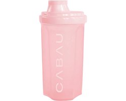 Cabau – Shaker – Transparant Pink – Shakebeker voor Eiwitten, Boosters & Pancakes – Klontvrije Zeef & Maataanduiding – 700 ml – BPA-vrij, Lekvrij & Vaatwasserbestendig