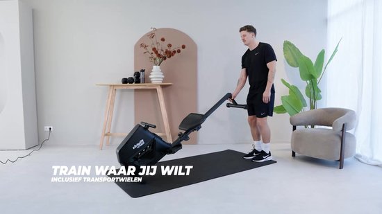 VirtuFit ROW100 Roeitrainer - Inklapbare roeimachine - 4 weerstandsniveaus - Met transportwielen - LCD display
