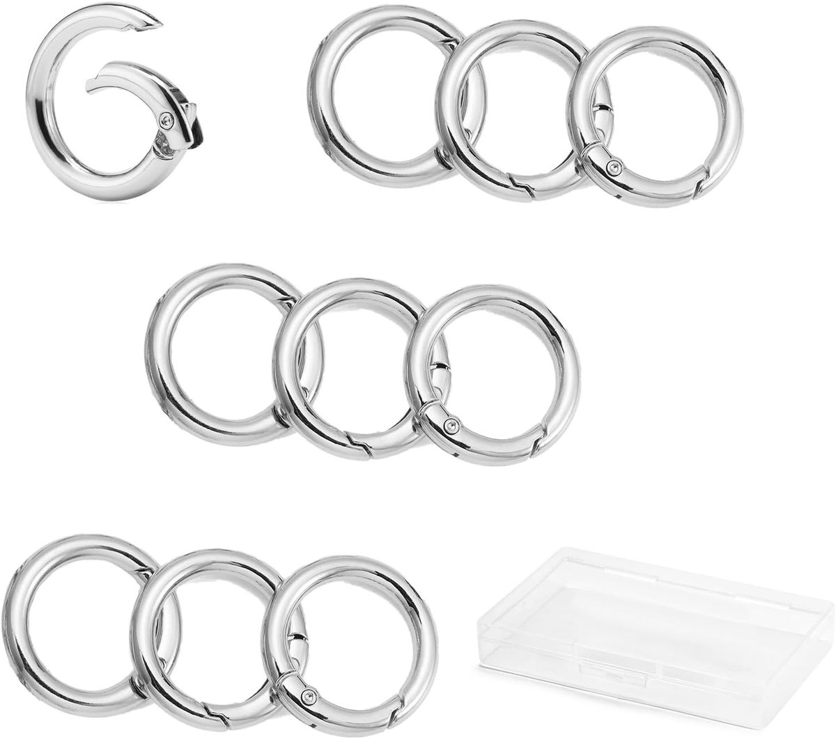 10 Stuks Trigger Spring O-Ringen, Metalen Ronde Veer, Split Carabiner Clip voor Sleutels, Handtassen en DIY Decoraties