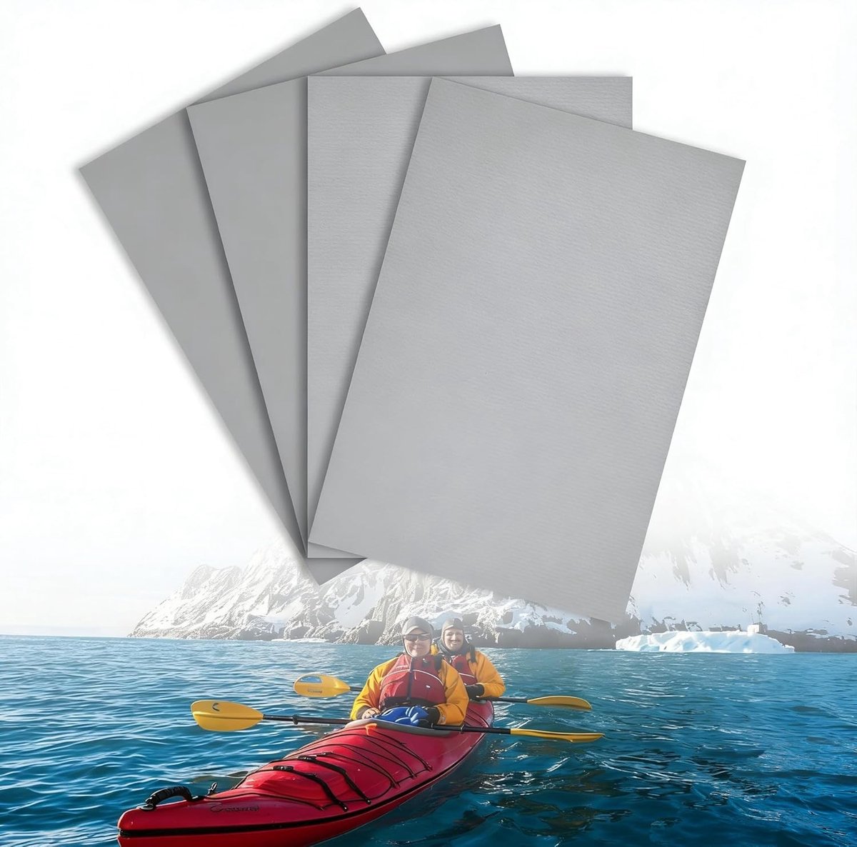 Reparatieset voor Opblaasbare Producten, 15 x 10 cm, 4 Dikke Waterdichte Patches voor Kayak en Boot