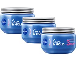 NIVEA Care & Hold Styling Crème Gel - Hold Level 3 - Haarstyling - Haargel - Vitamine B3 - Voordeelverpakking 3 x 150 ml