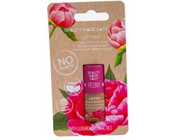 Beauty Made Easy Tinted Lip Balm - PEONY 6 g - zonder parabenen, zonder siliconen, vegan, dierproefvrij, biologisch afbreekbaar, voor droge lippen