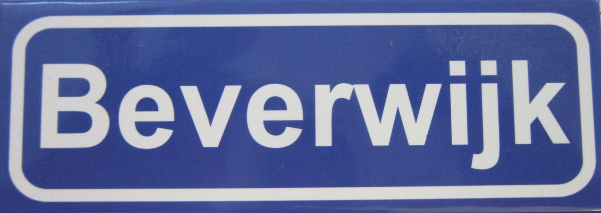 Souv© - magneet plaatsnaambord Beverwijk