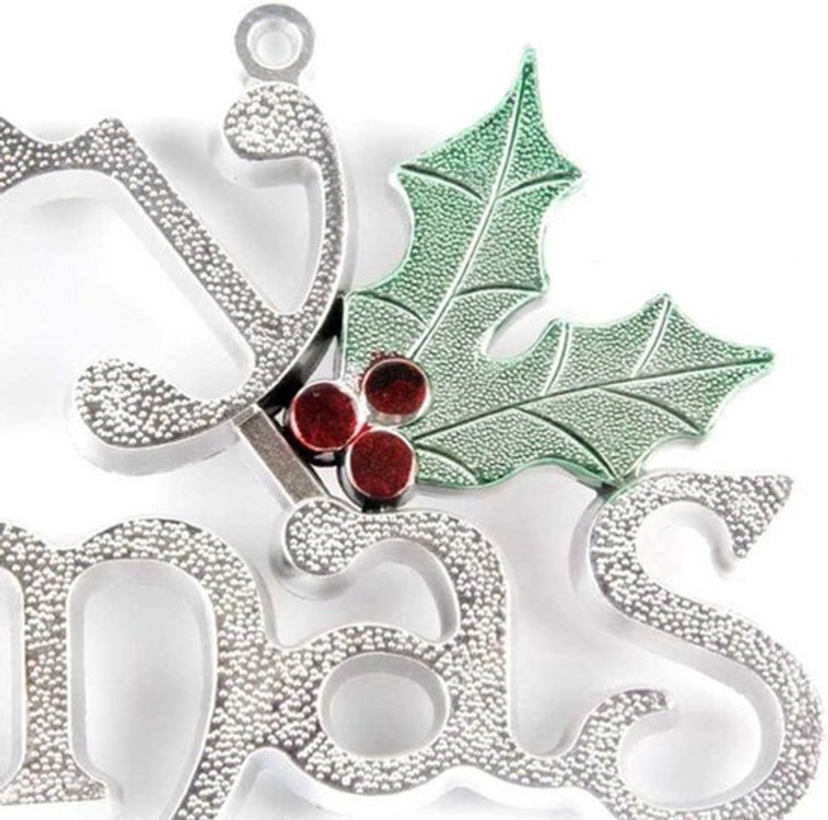Glinsterende Merry Christmas decoratieve borden in zilver - Kerstboom versiering & ornamenten