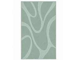 Funnies Strandlaken XXL 100x200 cm - Waves Stone Green - 500 gram/m2 Dik - Strandhanddoek Volwassenen - Sneldrogend en Zacht Katoen - Luxe Badlaken - Badhanddoek - Velours