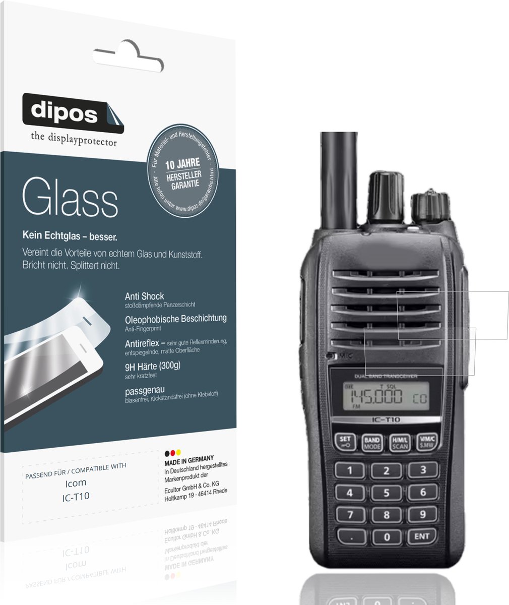 dipos – 2x Matte Pantserfolie geschikt voor Icom IC-T10 | 9H Screenprotector