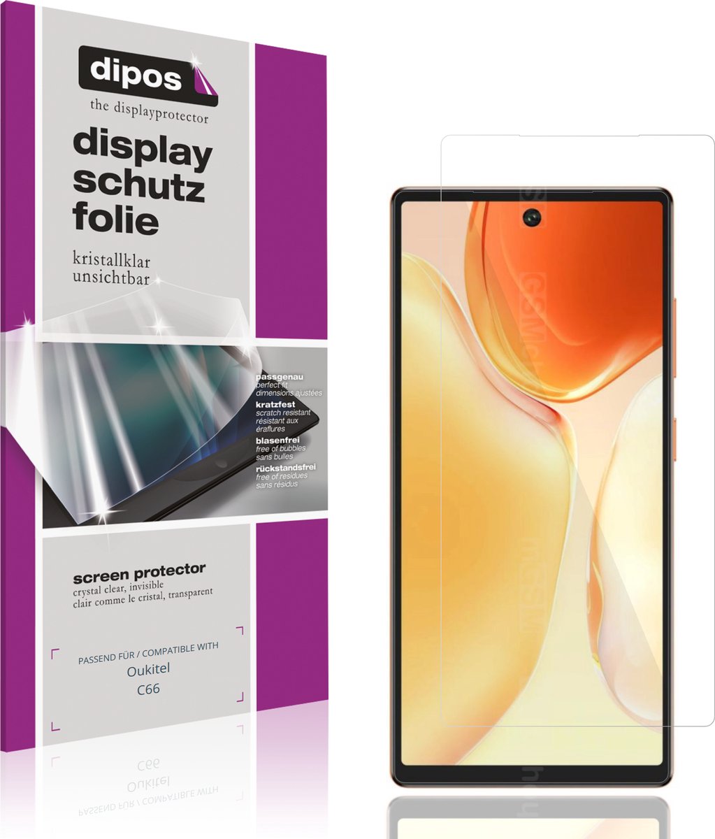 dipos – 4x Beschermfolie geschikt voor Oukitel C66 | Krasbestendige & heldere Screenprotector Ultra-Thin