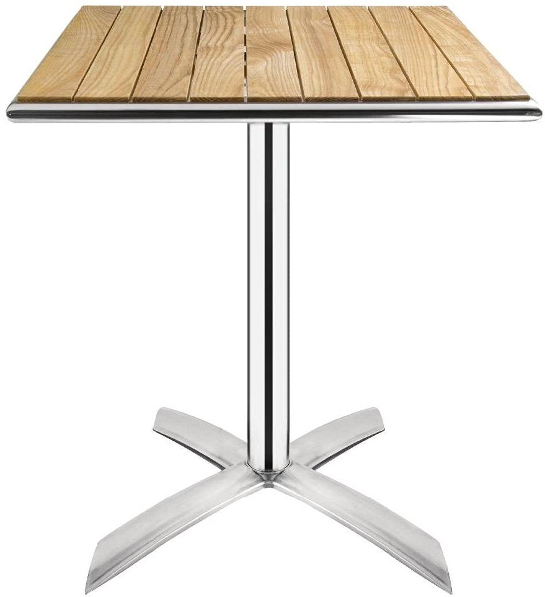 Bistro Tafel - Klaptafel Vierkant - Terras Meubilair - Flip-top Mechanisme - 60 cm - Hout Aluminium