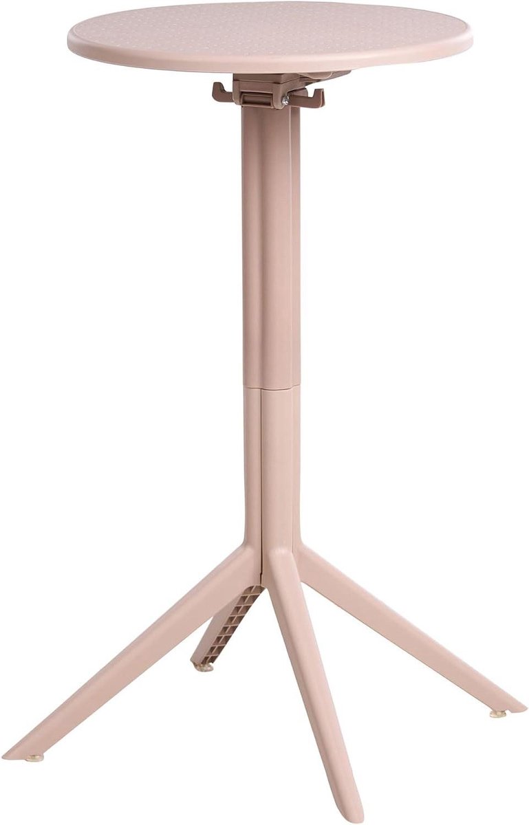 Ronde Tuintafel - Balkontafel Klaptafel - Buiten Zitten - Klapbaar Blad - 60x60x111 cm - Beige