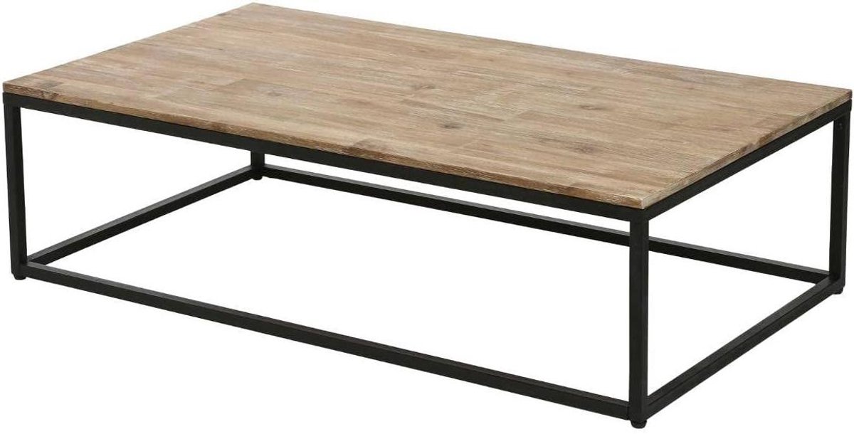 Salontafel Edena - Koffietafel Woonkamer - Ontspannen in de zithoek - Metaal en acaciahout - 115 x 65 cm - Kastanjebruin