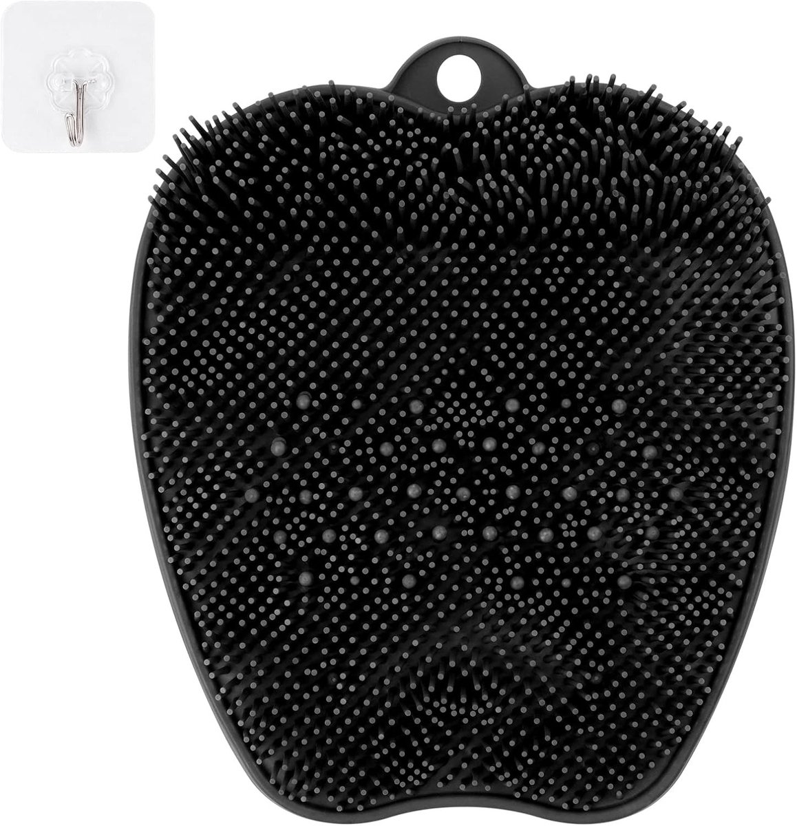Voetverzorgingsmat voor de douche, voetpeeling en massage met antislip zuignappen voor exfoliatie, circulatie en verlichting van voetpijn (Zwart)