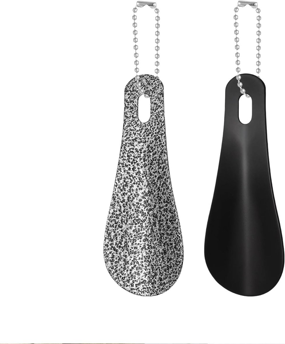 Metalen schoenlepel set van 2, roestvrijstalen schoenhulp voor kinderen en ouderen, geschikt voor alle schoenmaten en eenvoudig in gebruik
