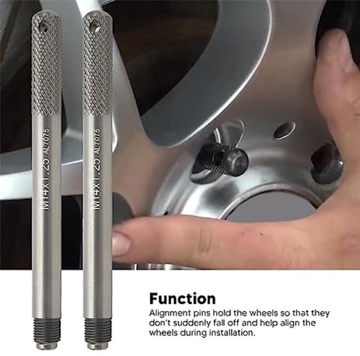 Wieluitlijning Gereedschap Set voor Auto Banden Reparatie en Ophangingssystemen, Velg Bout Pin Gids, Wieluitlijn Pin (M14*1.25)